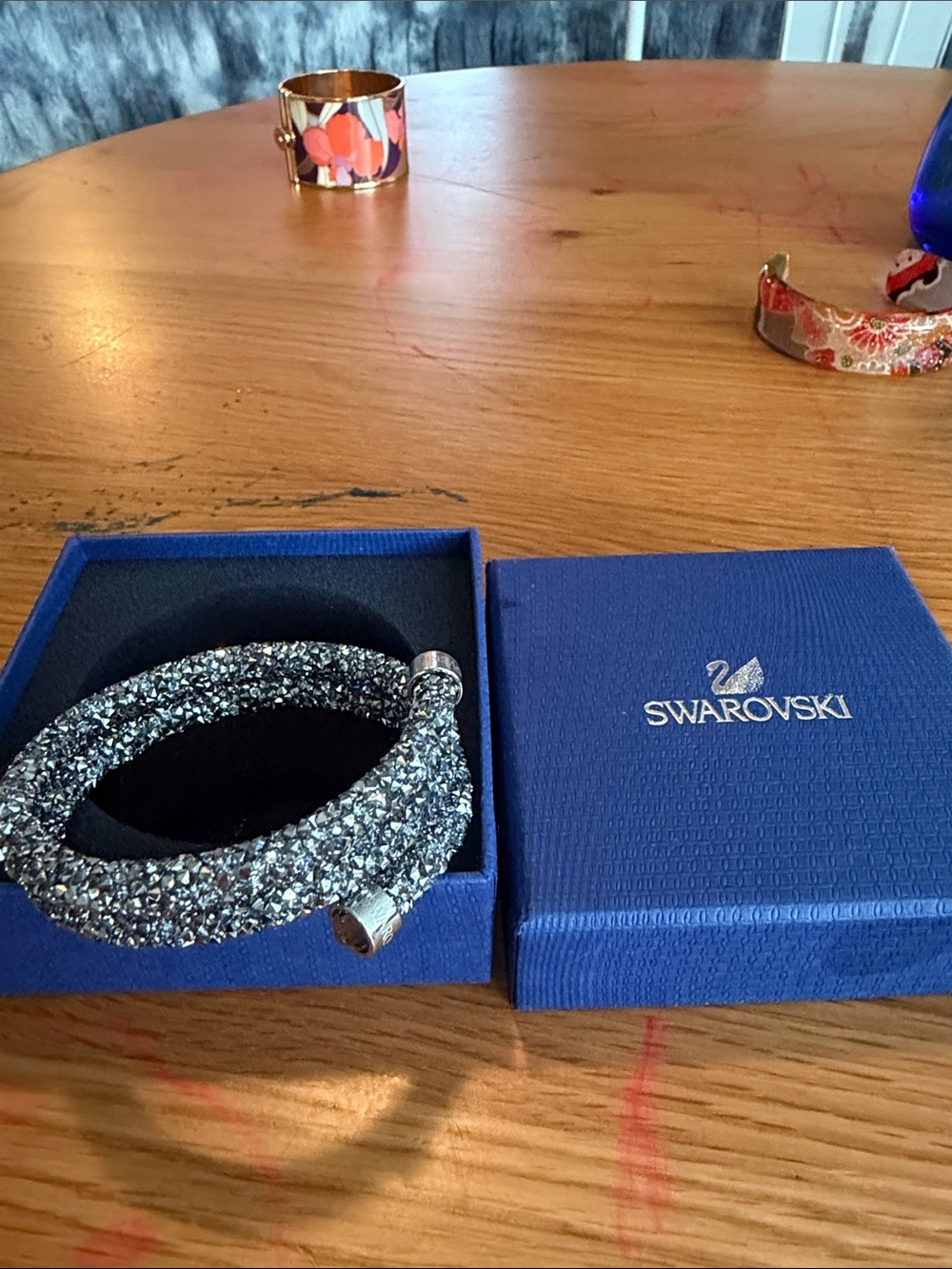 Swarovski Silver Crystal Double Wrap Bracelet